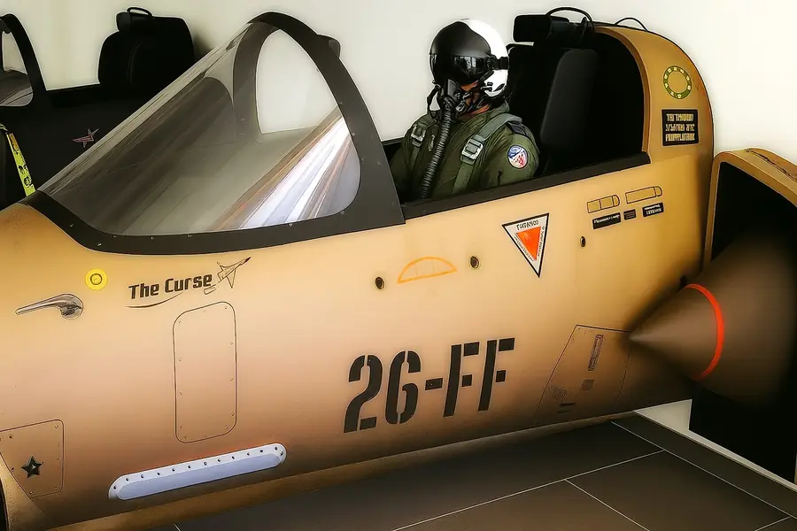 Mirage 2000 cockpit simulator with pilot